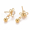 Flower 304 Stainless SteelStud Earrings EJEW-C019-04G-2