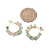 Copper Wire Wrapped Natural Gemstone Stud Earrings for Women EJEW-JE05843-4