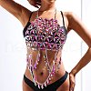 Acrylic Teardrop Alloy Tassel Chain Chest Body Chains for Beach Party FS-WGBEA58-03-1