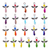 21Pcs Angel Glass Pendants PALLOY-TAC0129-12