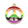 Rainbow Color Alloy Enamel Pendants ENAM-G208-10KCG-1