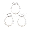 3Pcs ABS Plastic Imitation Pearl Beaded Bracelets for Women BJEW-JB11872-2