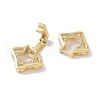 Rack Plating Brass Micro Pave Clear Cubic Zirconia Fold Over Clasps KK-NH0002-03C-G-2