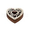 Unfinished Wood Hollow Heart Shape Pendants Decorations WOCR-PW0001-023C-1