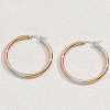 Stylish Stainless Steel Two Tone Hoop Earrings TX1050-3-1