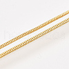 Brass Round Snake Chain Necklace Making X-MAK-T006-11A-G-3