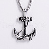 Retro Punk Hip-hop Street Fashion Men's Anchor Stainless Steel Pendant Necklaces FB2012-5