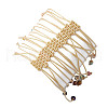 Heart Natural Gemstone Round Beads Braided Nylon Thread Bracelets for Women BJEW-MZ00166-5