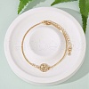 Brass Micro Pave Cubic Zirconia Birthday Flower Link Bracelets BJEW-U031-01G-04-1