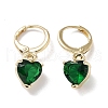 Real 18K Gold Plated Brass Heart Dangle Leverback Earrings EJEW-L269-046G-02-1