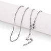 1.5MM 304 Stainless Steel Column Round Link Chain Necklaces NJEW-T016-05P-1