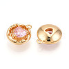 Brass Micro Pave Cubic Zirconia Charms KK-N262-114B-G-2