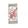 Brass Crystal Rhinestone Rectangle with Leaf Multi-Strands Links KK-P306-16P-2