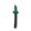 Glass Seed Beaded Sword Big Pendants PALLOY-CJ00145-1