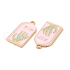 Light Gold Plated Alloy Enamel Pendants ENAM-L040-005KCG-02-2