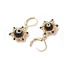 Star of David Evil Eye Handmade Glass Seed Beads with Lampwork Hoop Earrings EJEW-MZ00389-6