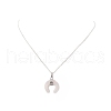 Natural Rose Quartz Geometry Pendant Necklace NJEW-JN04239-06-3