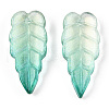 Baking Painted Transparent Glass Petal Beads DGLA-N004-09-2