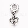 304 Stainless Steel European Dangle Charms X-OPDL-K001-08AS-1