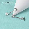 304 Stainless Steel Clear Cubic Zirconia Nipple Rings WG32E94-11-1