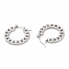 Non-Tarnish 304 Stainless Steel Curb Chain Shape Stud Earrings for Women X-EJEW-F283-02P-2
