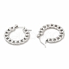 304 Stainless Steel Curb Chain Shape Stud Earrings for Women X-EJEW-F283-02P-2