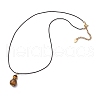 Natural Tiger Eye Gourd Pendant Necklaces NJEW-JN05246-06-4
