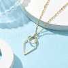 Brass Round with Rhombus Pendants Necklace NJEW-JN04698-3