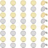 Unicraftale 40Pcs 2 Colors 201 Stainless Steel Flat Round Stud Earring Findings STAS-UN0060-71-1