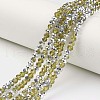 Electroplate Transparent Glass Beads Strands EGLA-A034-T3mm-M04-1