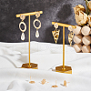 BENECREAT 16Pcs Brass Flat Round Stud Earring Findings KK-BC0013-75-5