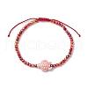 4Pcs 4 Colors Porcelain Braided Bead Anklets AJEW-AN00586-3