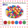 Gorgecraft 200Pcs Spray Painted Natural Wood Beads WOOD-GF0002-20-2