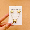 304 Stainless Steel Pendant Necklaces & Stud Earrings Sets FS-WGEB5F1-08-1