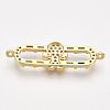 Brass Micro Pave Cubic Zirconia Links ZIRC-T006-50G-2