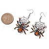 Halloween Braided Glass Seed Beads & 201 Stainless Steel Dangle Earrings EJEW-MZ00158-3