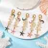 Starfish & Moon Alloy Enamel Pendants Decoraiton HJEW-JM01635-2