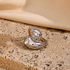Fashionable 304 Stainless Steel Cubic Zirconia Finger Rings FS-WG3A113-05-1