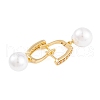Rack Plating Brass Clear Cubic Zirconia ABS Pearl Earrings EJEW-S219-15G-02-2