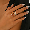 Brass Micro Pave Cubic Zirconia Finger Rings for Women JL0610-4-2