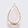 Brass Glass Pendants KK-O105-01KCG-C-2