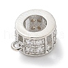 Rack Plating Brass Micro Pave Clear Cubic Zirconia Tube Bails KK-L224-021P-2