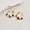 Stylish Stainless Steel Star Hoop Earrings SL4993-1
