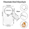 Beebeecraft 30Pcs Stainless Steel Keychain KEYC-BBC0001-01-2