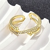 Brass Micro Pave Cubic Zirconia Cuff Rings RJEW-D322-07G-2
