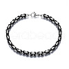 Two Tone 201 Stainless Steel Byzantine Chain Bracelet for Men Women BJEW-S057-86B-01-1