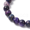 Natural Rainbow Tiger Eye Round Beads Stretch Bracelets for Women Men BJEW-JB11608-3