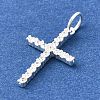 925 Sterling Silver Micro Pave Clear Cubic Zirconia Pendants STER-F059-04S-2