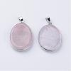 Natural Rose Quartz Massage Pendants G-R413-12-2