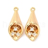 Mother's Day Brass Rhinestone Pendants KK-E793-24G-1